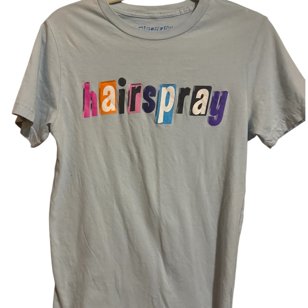 Hairspray light blue short sleeve crewneck cotton t Shirt ladies small top